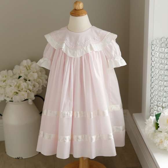 Strasburg Dress Heirloom Pink with White Trim Special Occasion Perfect RARE FIND - Picture 1 of 6